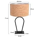 Steinhauer Lampe de table STANG E27 IP20, gradable