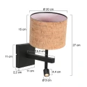 Steinhauer Luminaire mural STANG E27 IP20, gradable