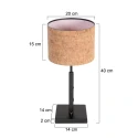 Steinhauer Lampe de table STANG E27 IP20, gradable