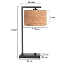 Steinhauer Lampe de table STANG E27 IP20, gradable