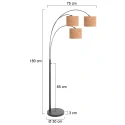 Steinhauer Lampadaire SPARKLED LIGHT E27 IP20, gradable