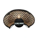 anne light & home wall luminaire MAZE 1 flame E27 IP20, wood, black dimmable