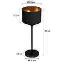 Mexlite table lamp NOOR E27 IP20, dimmable