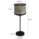 Mexlite Lampe de table NOOR à 1 flamme E27 IP20, noir gradable
