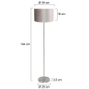 Mexlite Lampadaire NOOR à 1 flamme E27 IP20, acier gradable