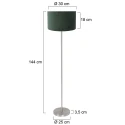Mexlite floor lamp NOOR 1 flame E27 IP20, steel dimmable