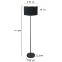 Mexlite Lampadaire NOOR à 1 flamme E27 IP20, noir gradable