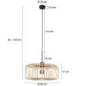 Steinhauer pendant luminaire BREEZA BEACH 1 flame E27 IP20, black dimmable