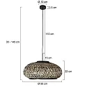 Steinhauer pendant luminaire SPARKLED LIGHT E27 IP20, dimmable
