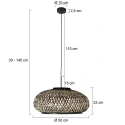 Steinhauer Luminaire à suspension NOX LIGHT à 1 flamme E27 IP20, noir gradable
