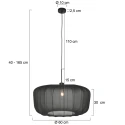 Steinhauer pendant luminaire VELA LINO 1 flame E27 IP20, black dimmable