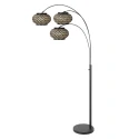 Steinhauer Lampadaire SPARKLED LIGHT 3 flammes E27 IP20, noir gradable