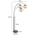 anne light & home floor lamp SPARKLED LIGHT E27 IP20, dimmable