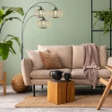 anne light & home Lampadaire SPARKLED LIGHT 3 flammes E27 IP20, noir gradable