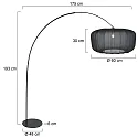 anne light & home floor lamp CURVE E27 IP20, dimmable