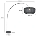 anne light & home floor lamp CURVE E27 IP20, dimmable