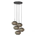 Luminaire à suspension NOX LIGHT 5 flammes E27 IP20, noir gradable