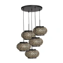 Mexlite Luminaire à suspension NOX LIGHT 5 flammes E27 IP20, noir gradable