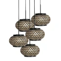 Mexlite Luminaire à suspension NOX LIGHT 5 flammes E27 IP20, noir gradable