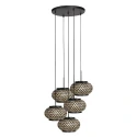 Mexlite Luminaire à suspension NOX LIGHT 5 flammes E27 IP20, noir gradable