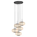 anne light & home pendant luminaire SILVA 5 flames E27 IP20, black dimmable