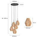 anne light & home pendant luminaire ROPEX 5 flames E27 IP20, black dimmable