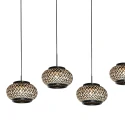 Mexlite Luminaire à suspension NOX LIGHT 5 flammes E27 IP20, noir gradable