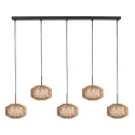 anne light & home pendant luminaire ROPEX 5 flames E27 IP20, black dimmable