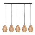 pendant luminaire ROPEX 5 flames E27 IP20, black dimmable