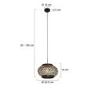 Mexlite Luminaire à suspension NOX LIGHT à 1 flamme E27 IP20, noir gradable
