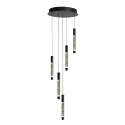 Steinhauer Luminaire à suspension ALISIO 5 flammes IP20, noir gradable