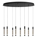 Steinhauer Luminaire à suspension ALISIO 8 flammes IP20, noir gradable