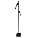 Steinhauer Lampadaire ALISIO à 2 flammes IP20, noir gradable
