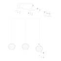 anne light & home pendant luminaire TRAVINO 3 flames E27 IP20, creme dimmable