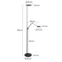 Steinhauer floor lamp DAPHNE 2 IP20, dimmable