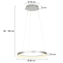 Steinhauer Luminaire à suspension RINGLEDE à 1 flamme IP20, acier gradable