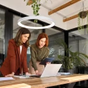 Steinhauer Luminaire à suspension RINGLEDE à 1 flamme IP20, blanche gradable