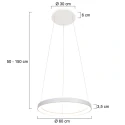 Steinhauer Luminaire à suspension RINGLEDE à 1 flamme IP20, blanche gradable
