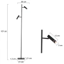 Steinhauer floor lamp VOLARI IP20, dimmable