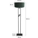Steinhauer floor lamp STANG 2 flames E27 IP20, black 