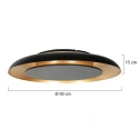 Steinhauer Luminaire de plafond GOLDEN VEIL à 2 flammes IP20, noir gradable