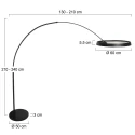 Steinhauer Lampadaire RINGLUX IP20, gradable