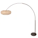 Steinhauer Lampe à arc MAZE NATURAL à 1 flamme E27 IP20, cacao gradable