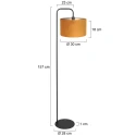 Steinhauer floor lamp STANG E27 IP20, dimmable