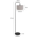 Steinhauer Lampadaire STANG E27 IP20, gradable