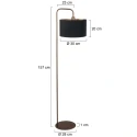 Steinhauer Lampadaire STANG E27 IP20, gradable