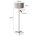 Steinhauer Lampadaire STANG E27 + GU10 IP20, gradable