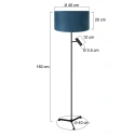 Steinhauer floor lamp STANG 2 flames E27 + GU10 IP20, black dimmable