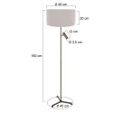 Steinhauer Lampadaire STANG E27 + GU10 IP20, gradable