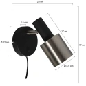anne light & home Luminaire mural FJORGARD à 1 flamme E27 IP20, noir gradable